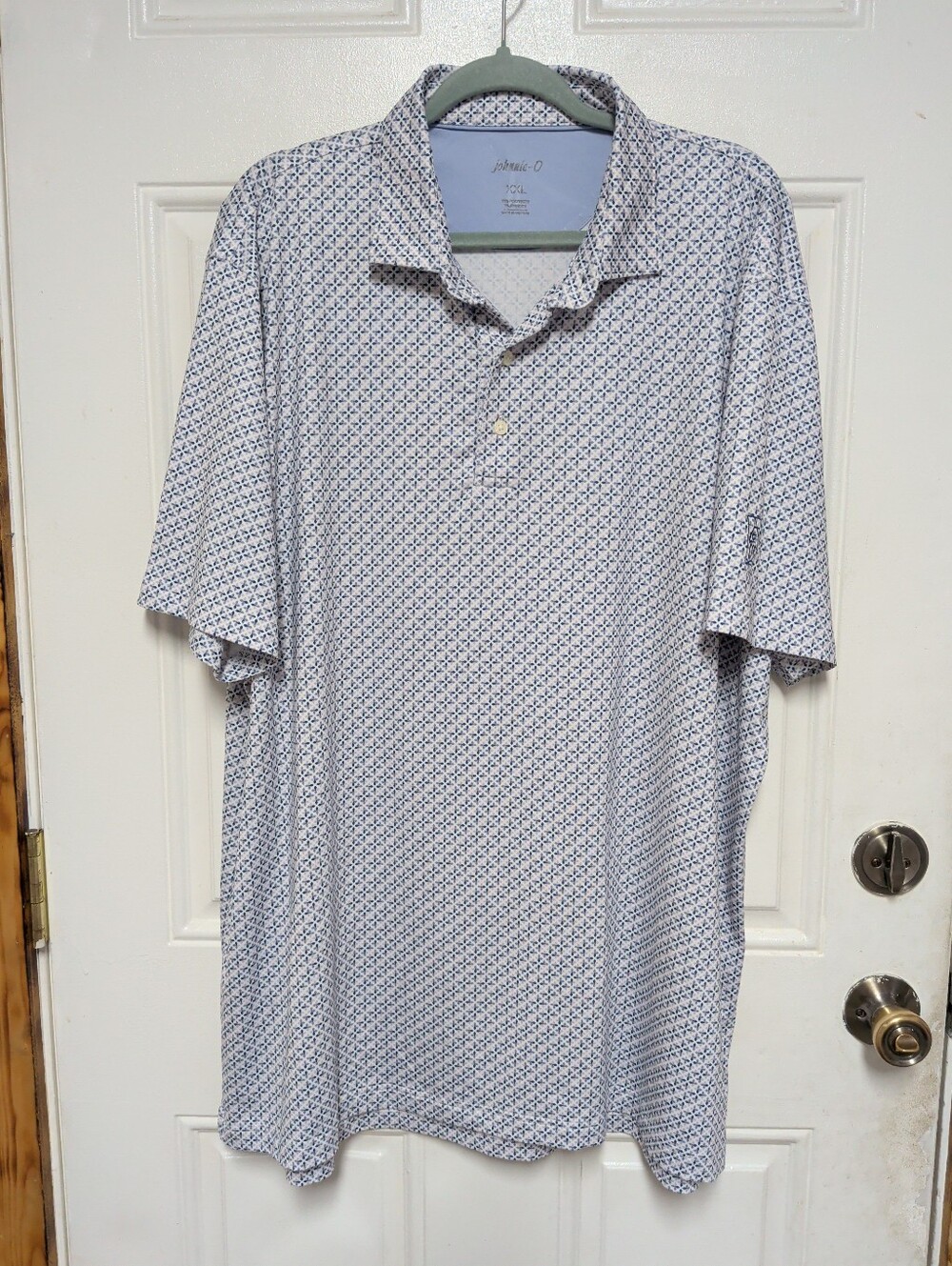 Johnnie O  Performance Polo Shirt Mens XXL Golf Geometric Outdoor Waverly,READ